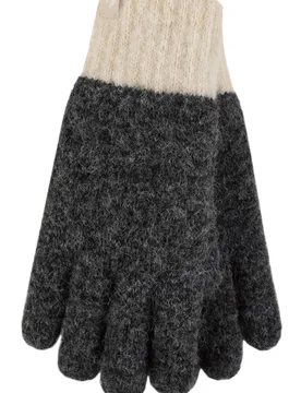 Womens 1 Pair Heat Holders Skye Textured Yarn Gloves Charcoal M/L - Grey - Size: Medium - SockShop - FashionsVida