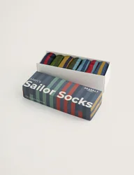 Pack Striped Sailor Socks Gift Box Multi male