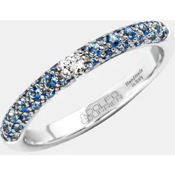 Anillo Pop de oro, diamantes y zafiro