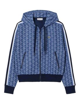 Felpa con cappuccio jacquard con monogramma