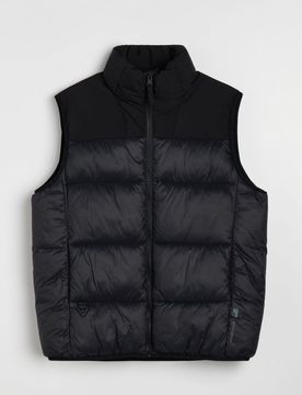 Gilet puffer trapuntato - nero