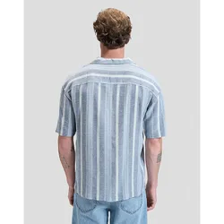 Relaxed Lightweight Resort Shirt Academy Blue Stripe Größe XXL male