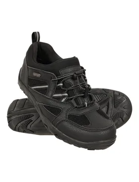 Kids Unisex 'Meander' Walking Shoes Mesh Lined Waterproof Trainers Black - Size Uk 10 Kids - Mountain Warehouse - FashionsVida