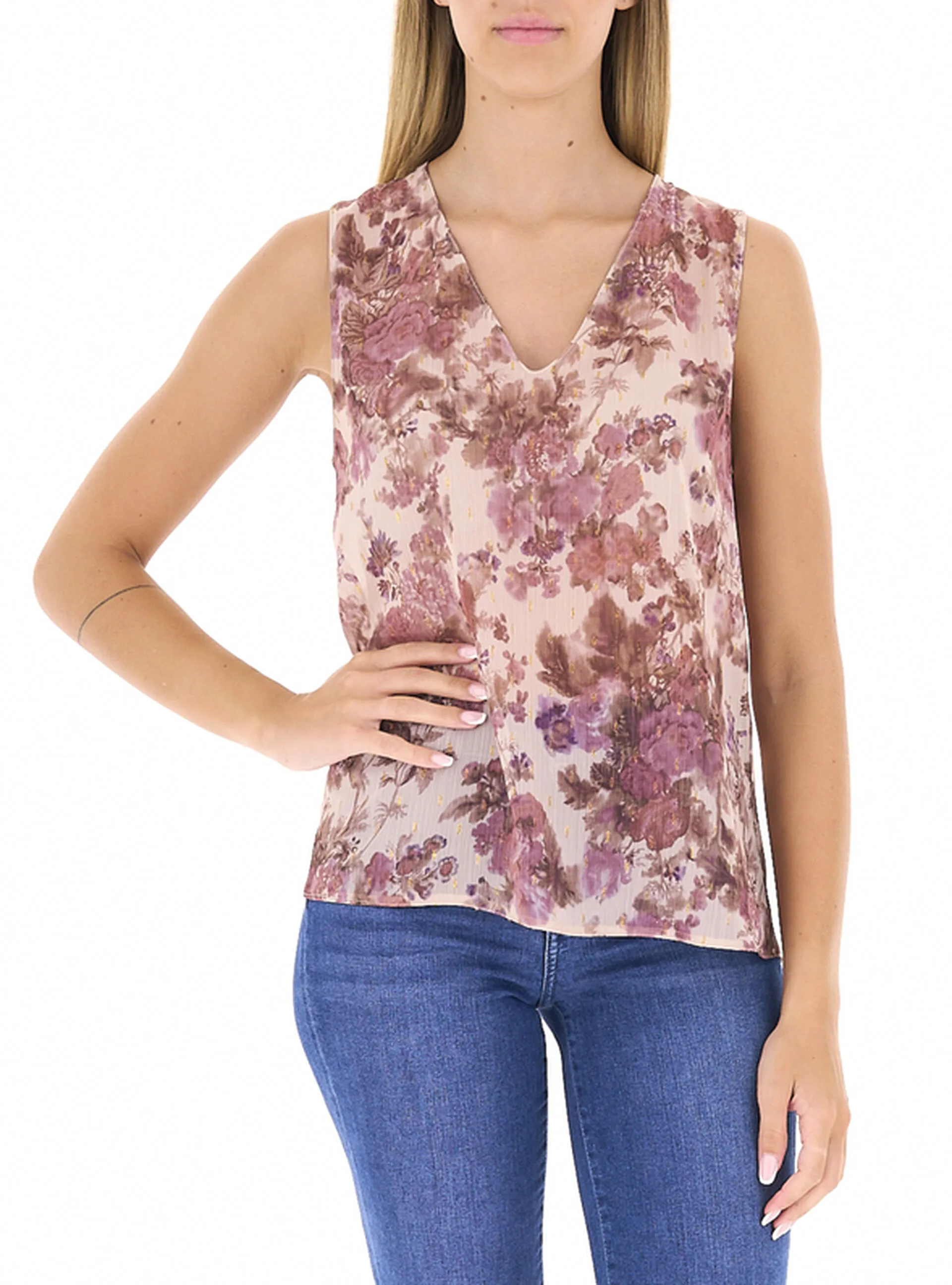 Blusa smanicata ROSA ANTICO XS - Rinascimento - FashionsVida