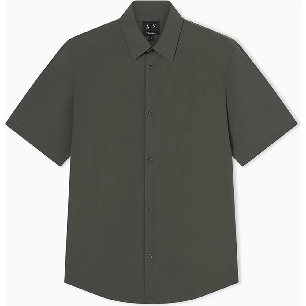 Camisa de hombre en nylon elástico manga regular fit - Armani Exchange - FashionsVida