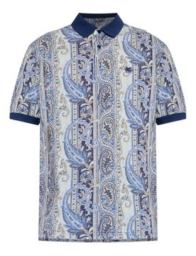 Patterned Button-Up Short Sleeve Ribbed T-Shirt