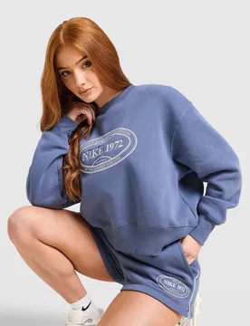 Womens Felpa Girocollo Tennis 1972 - Blu, blu blu Donna taglia S - Nike - FashionsVida