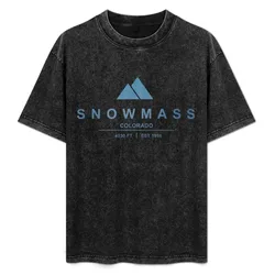 Snowmass Ski Resort Colorado T-Shirt Industrial Work Tee Shirt