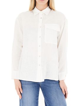 VICOLO Camicia in lino PANNA L