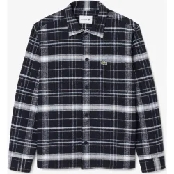 Sobrecamisa de hombre de algodón con cuadros escoceses de manga larga