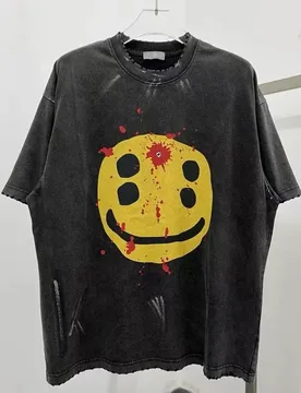 Heavy duty Washed Black Vintage Splattered Ink Pattern Printed T- Shirt High Street Hip Hop Oversized Man Woman Tops T Shirt - Aliexpress - FashionsVida