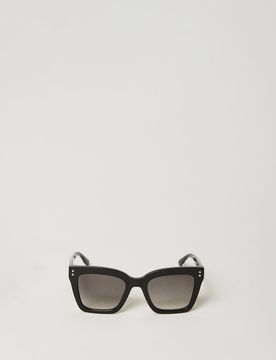 Lunettes de soleil carrées avec clous