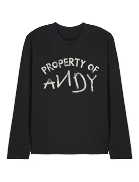 Toy Story Property Of Andy Long Sleeve T-Shirt, Black - Black - Size: S - Disney - FashionsVida