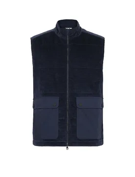 Cordgilet dunkelblau M herren - Knowledge Cotton Apparel - FashionsVida