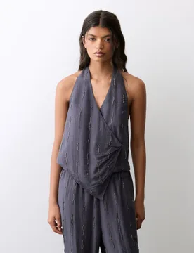 Blusa sin mangas de mujer con cuello halter - Tintoretto - FashionsVida