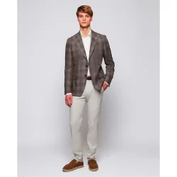 Pantalón hombre chino custom fit mezcla lino