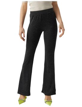 Pantalone flare nero luccicoso Kanva