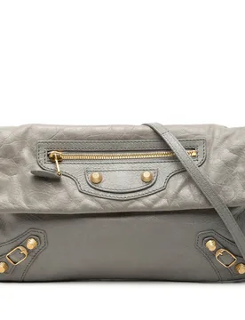 Lambskin Motocross Giant 12 Envelope Clutch With Strap - Balenciaga - FashionsVida
