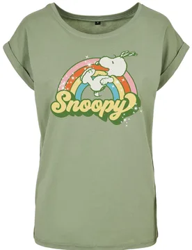 T-Shirt - Snoopy - Retro Rainbow - S bis 4XL - für Damen - Größe M - grün - EMP exklusives Merchandise! - Frauen - female - Peanuts - FashionsVida