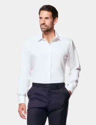 Slim Fit Non Iron Pure Cotton Twill Shirt White male