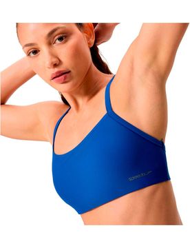 Solid racerback bikini top bañador natación mujer Azul