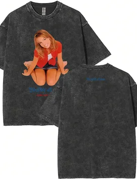 Washed Vintage Britney Spears Baby One More Time Graphic T Shirt Men Women Casual Retro Oversized Short Sleeve Tees Streetwear - Aliexpress - FashionsVida