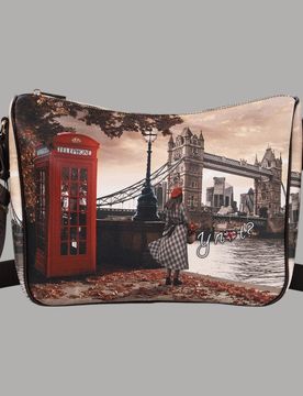Borsa tracolla LONDON BRIDGE marrone tracolla regolabile zip interna ed esterna