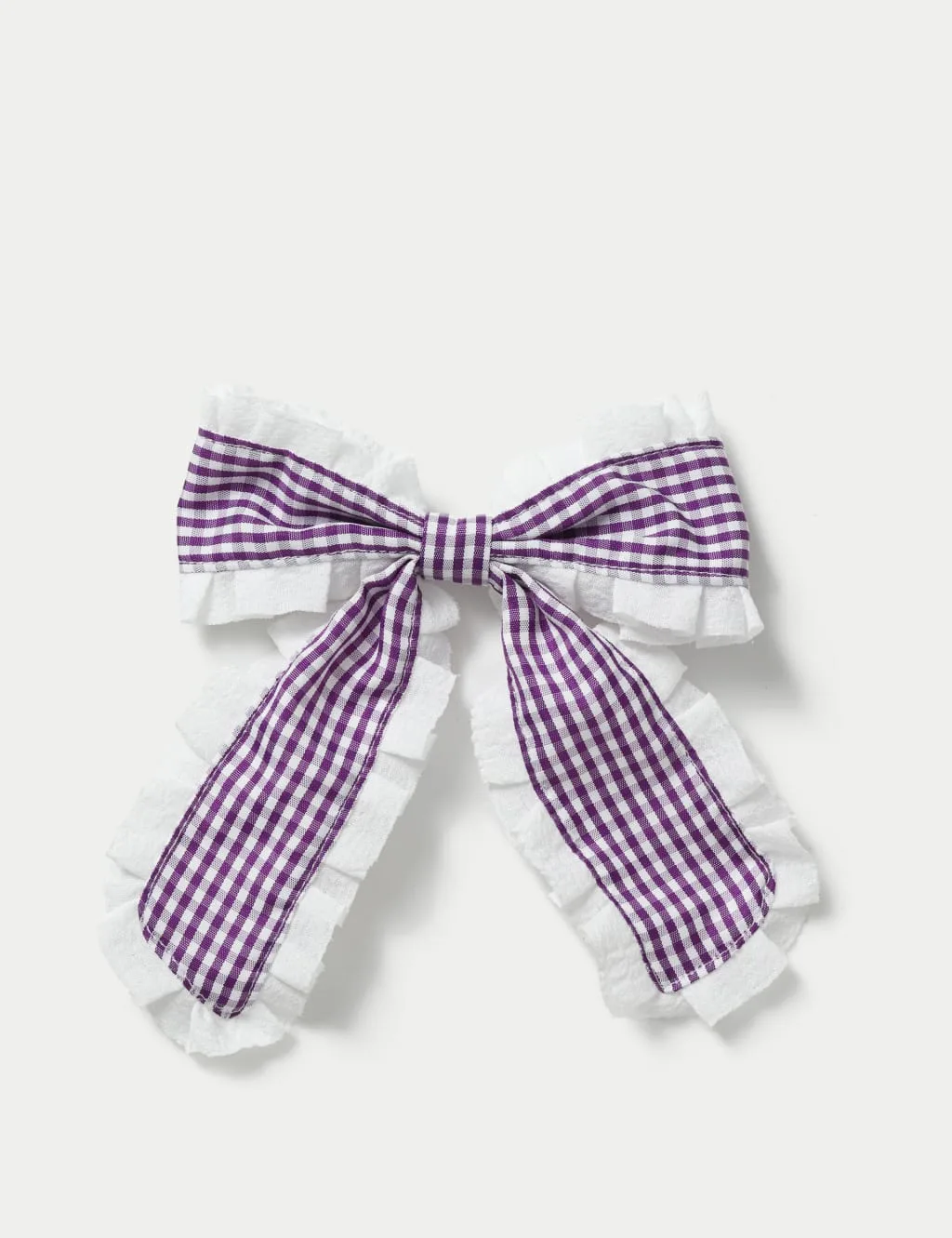 Back To School Gingham Trim Bow Purple Female - M&S - FashionsVida