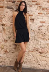 Neckholder-Kleid Schwarz S