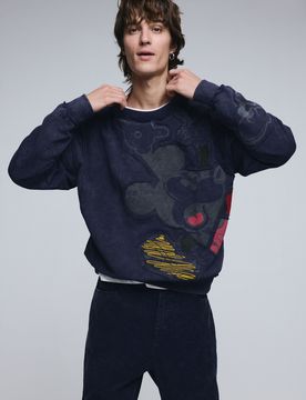 Sweat à capuche mickey mouse™ tie-dye, , Coton, Bleu, S