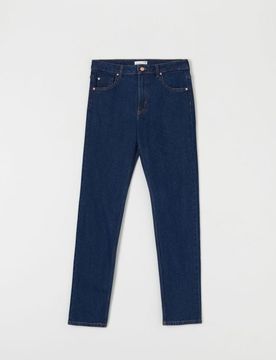 Jeans straight a vita media - steel blue