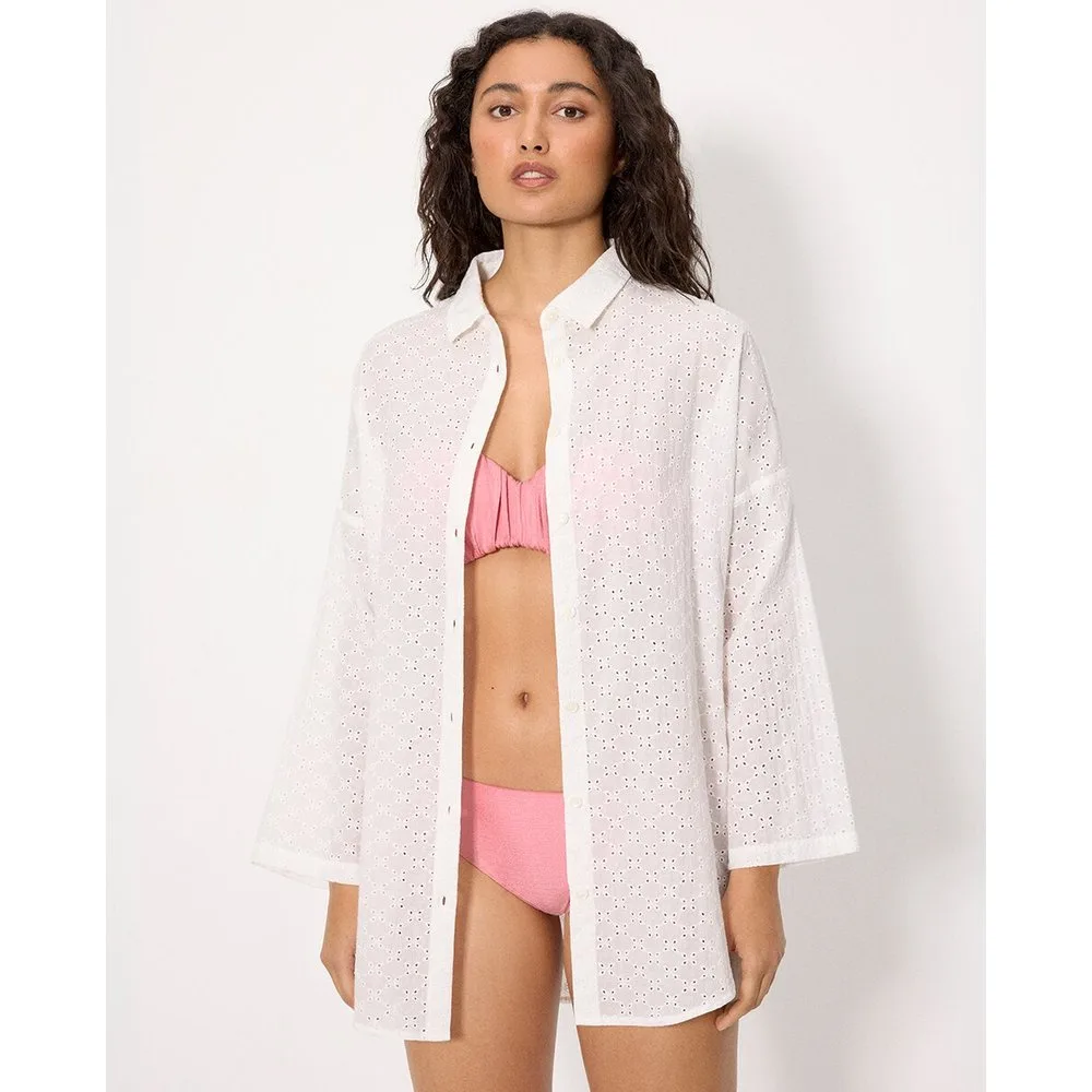 Vestidos de playa camisa larga algodón bordado - Ysabel Mora - FashionsVida
