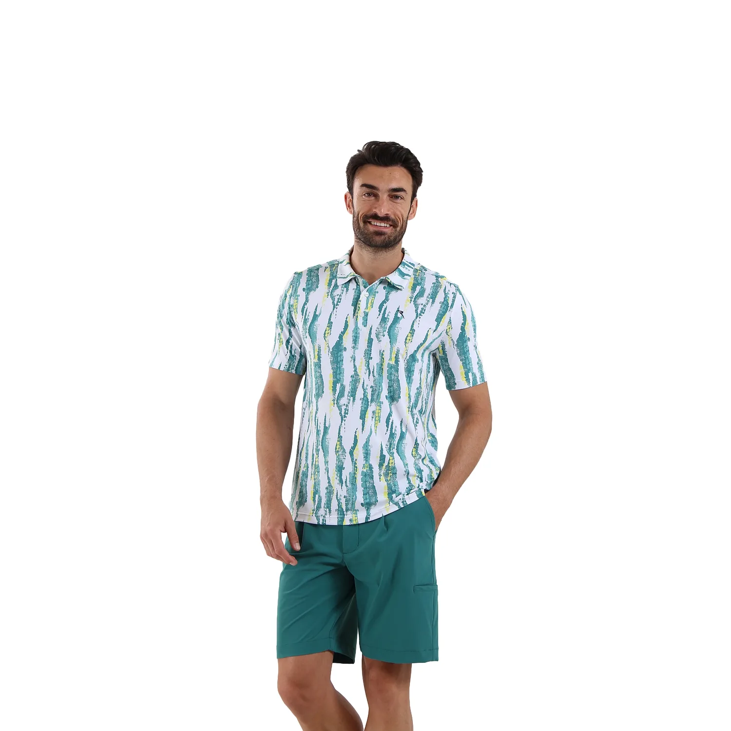 Chervo Polo Artistica, weiß/grün/gelb 56 - Chervò - FashionsVida
