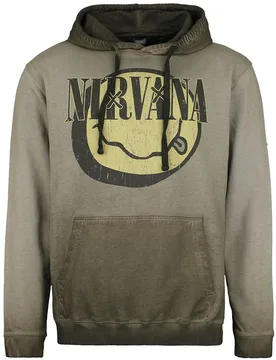 Kapuzenpullover - Yellow Smiley - L - für Männer - Größe L - grün - Lizenziertes Merchandise! - Männer - male - Nirvana - FashionsVida