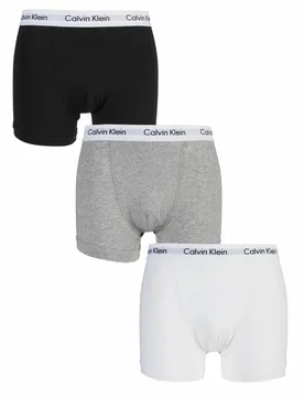 Pack Black / White / Grey Cotton Stretch Trunks Men's Extra Large - - Assorted - Size: Extra Large - Calvin Klein - FashionsVida