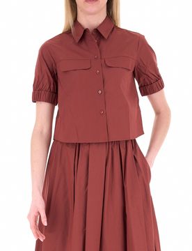 Camicia cropped cotone MATTONE 44