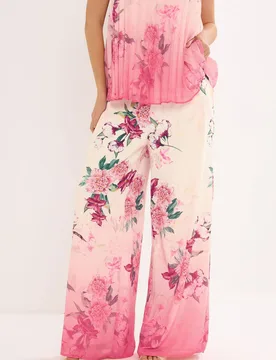 Floral Wide Leg Trousers - Pink - Size: 14 - Star by Julien Macdonald - FashionsVida