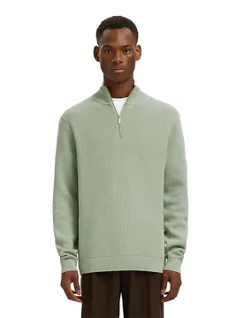 Maglione Con Mezza Zip Dane Aqua Gray S