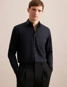 Comfort Business Hemd Uni Schwarz 40 - Seidensticker.com - FashionsVida