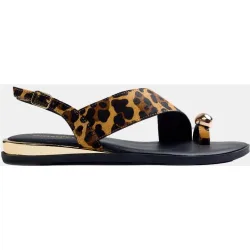 Sandalias piel anillo joya