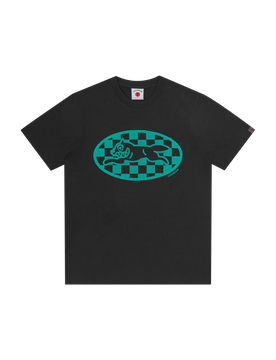 Checker Running Dog T-Shirt - Black