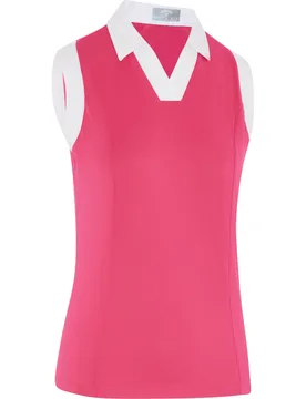 Polo Colorblock, ärmellos, pink/weiss m - Callaway - FashionsVida