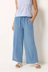Wide Leg Trousers - Light Blue - Size: 12L