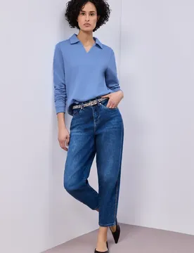 Sweatshirt mit Kragen female Blau