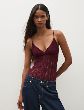 Body À Bretelles En Dentelle S Bordeaux