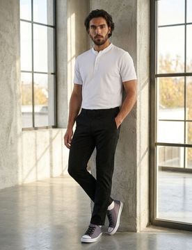 Pantaloni chino slim in cotone - nero