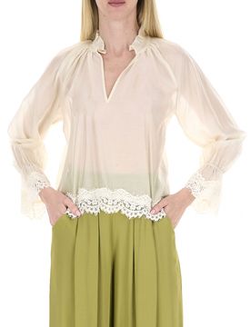Dixie Blusa con pizzo BURRO S