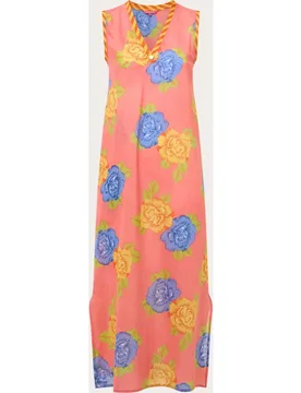 Vestido largo Cheack de algodón - Lisa Corti - FashionsVida