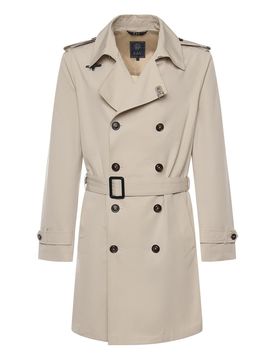 Trench in microfaille di misto cotone