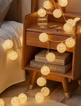 Luces de hadas con bolas LED, luces de hadas decorativas, adecuadas para interiores/exteriores, dormitorio, decoración de bodas y fiestas, el mejor r - Shein - FashionsVida